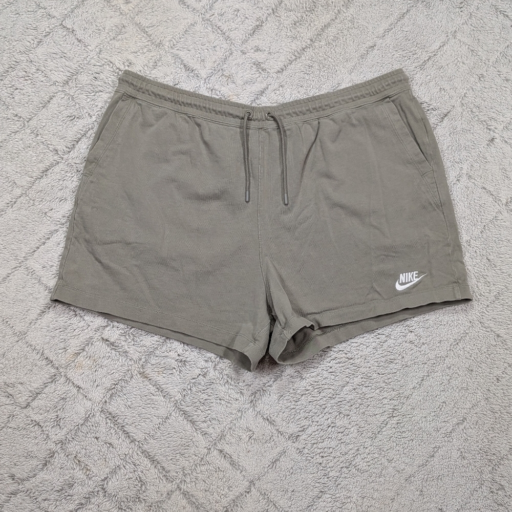Nike Shorts Womens XL Green Sage High Rise Sportswear Cotton Jersey 4” DQ3350G